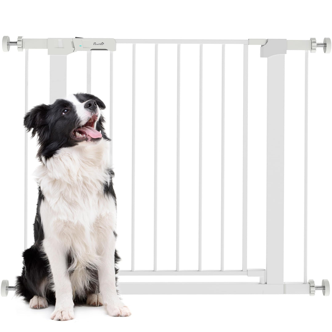 PawHut Türschutzgitter, Treppengitter, Hundegitter ohne Bohren, 75-96 cm Verstellbares Absperrgitter