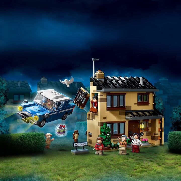 LEGO 75968 Harry Potter Ligusterweg 4, Spielzeug-Haus mit Ford Anglia sowie Minifiguren von Dobby un