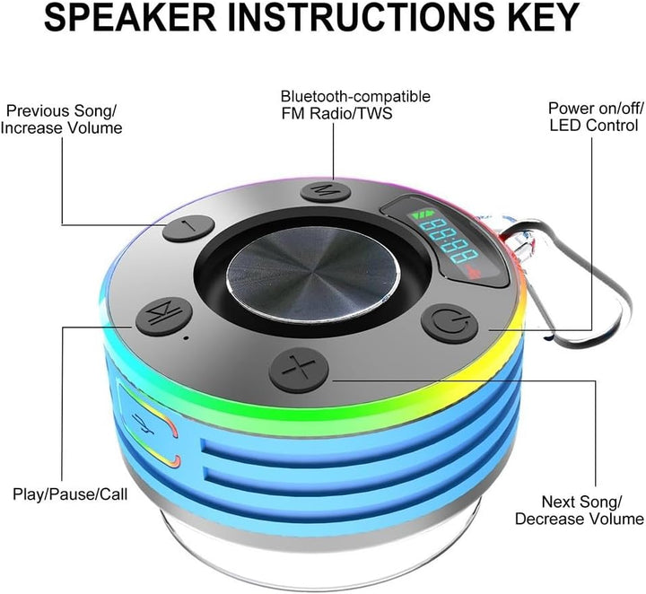 Tragbares Duschradio mit High-Definition-Sound, wasserdichtes Design zum Baden oder Outdoor-Spass (s