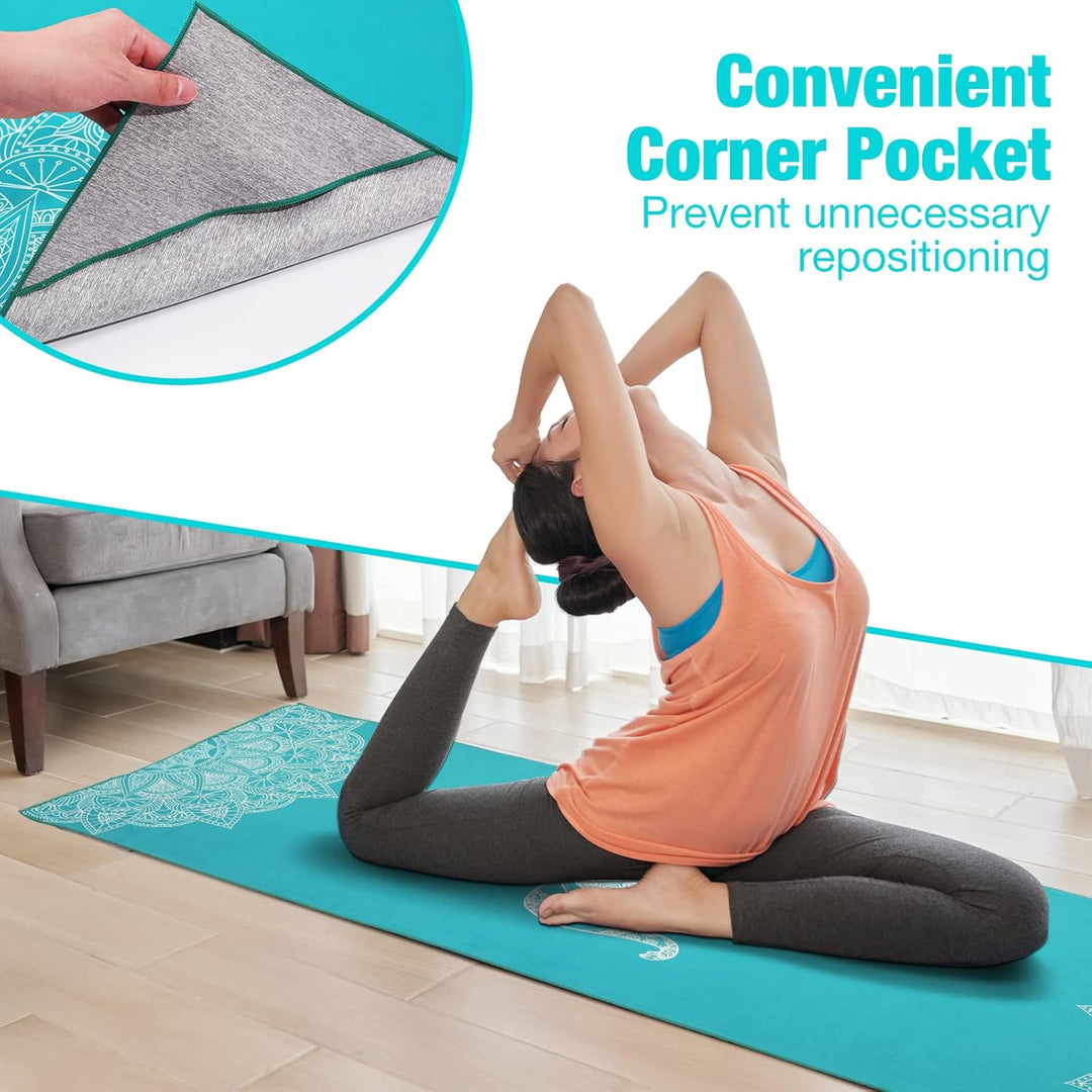 MoKo Yogamatten Handtuch, rutschfest Yoga Handtuch Auflage für Yogamatte Schweissabsorbierend Saugfä