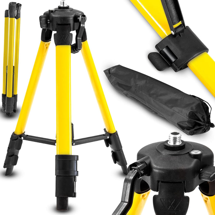 Retoo Baustativ für Laser und Nivelliergeräte, Gewinde 5/8", Arbeitshöhe 43-113 cm, Aluminium Tripod