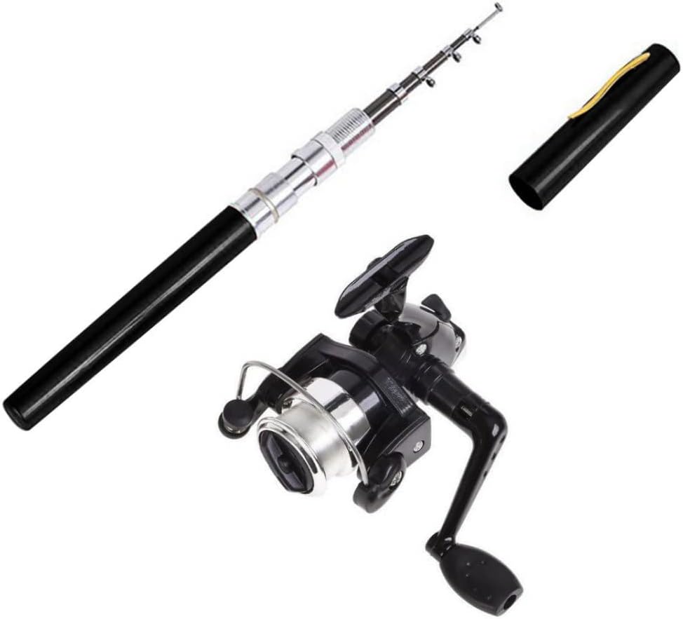 Gcroet Mini Stift Aussehen Angelrute, tragbare rotierende Rad Angelrute Winter im Freien Angelruten