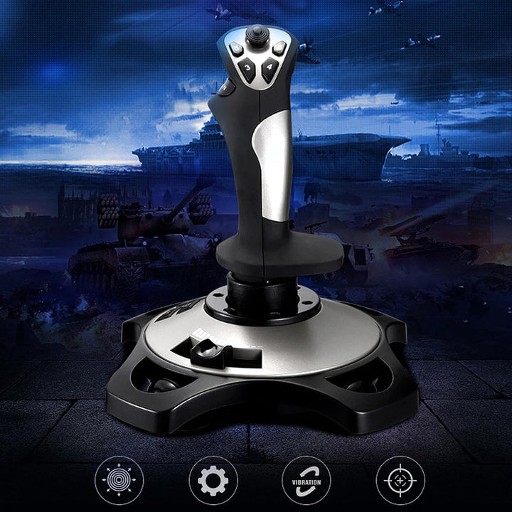 CCYLEZ PC-Flug-Joystick, Kabelgebundener Flug-Stick, Vier Achsen, 12 Programmierbare Tasten, Flugsim