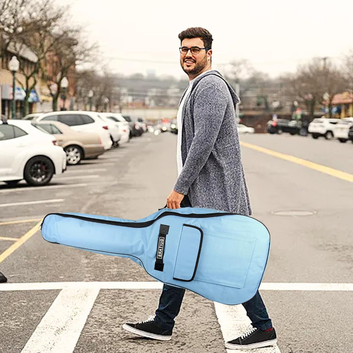 SUQ Wasserdichte Oxford Gitarrentasche, 40/41 Zoll Tasche Musikmuster Nylon Gigbag, E-Gitarrentasche