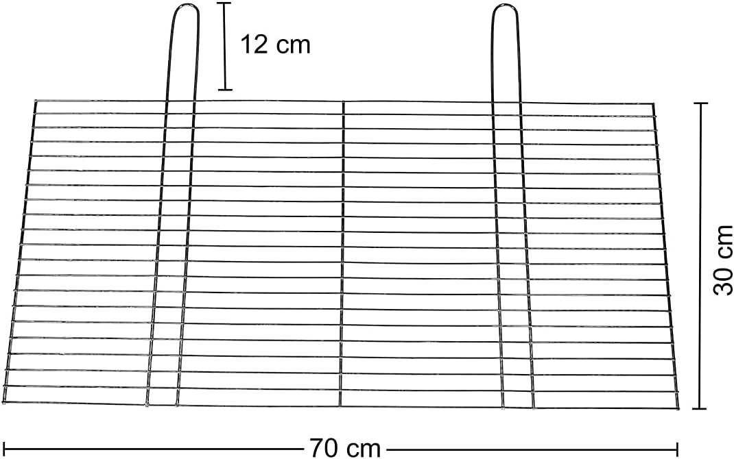 BitWa Robuster Grillrost aus Edelstahl 70x30cm - Rostfreies Grillgitter für Geniesser und Hobbyköche