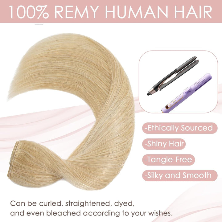 Silk-co Clip in Extension Echthaar Haarteile Echthaar 1Pc 5Clips Haarverlängerung 7A Human Hair Weic