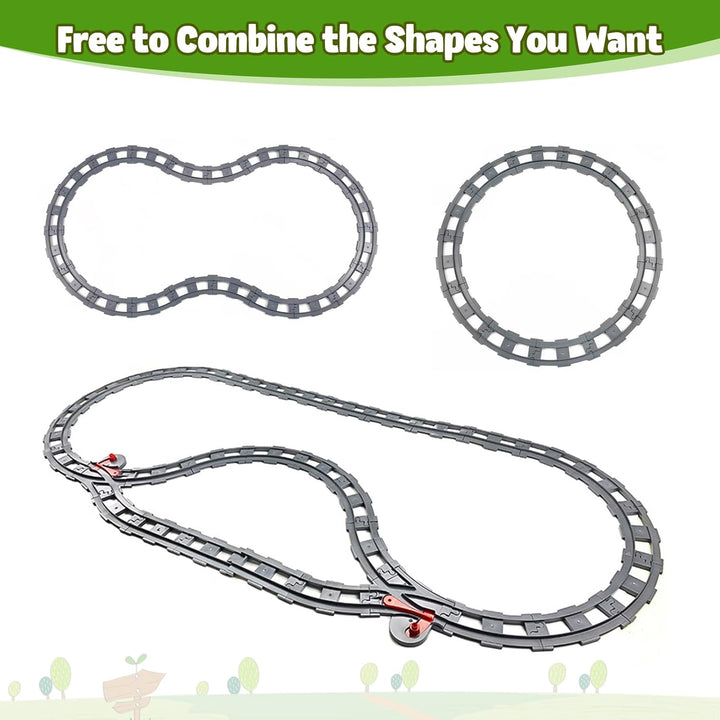 Bausteine Zug Schienen Set, 32PCS Spielzeug Eisenbahnschienen, City Eisenbahn Schienen, Bestehend au