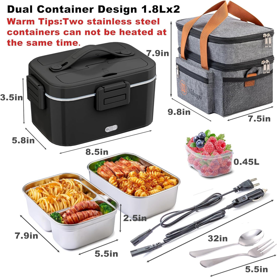 Elektrische Lunchbox 100W，1,8L,12V/24V/230V für Auto Lkw Büro | Einfach für 20-30 Minuten, 100W Schn