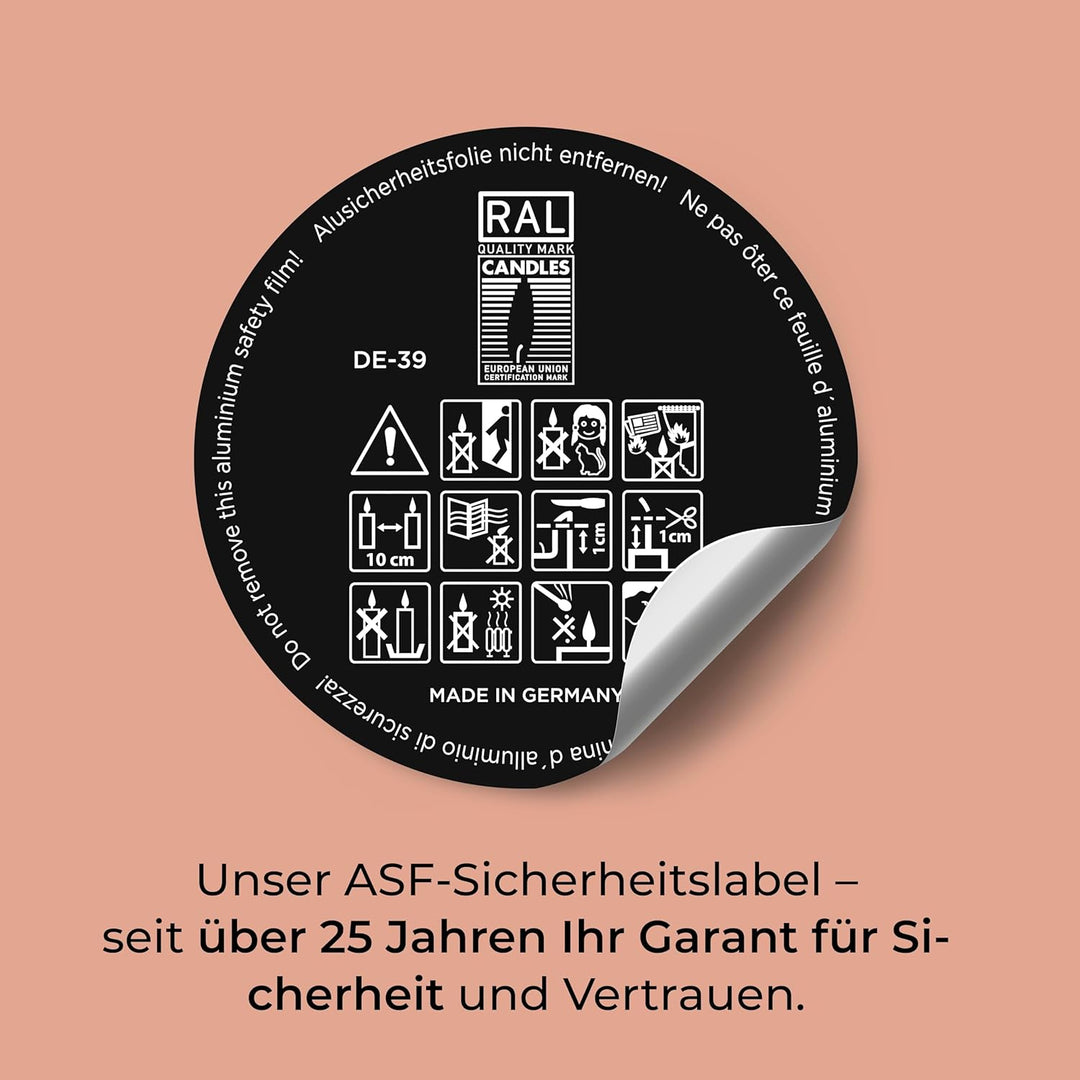 Wiedemann Marble Kerze durchgefärbt ASF, Wachs, Bisquit, 13 x 6.8 cm, 8-Einheiten
