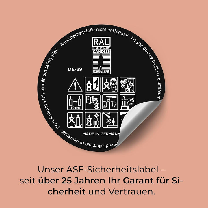 Wiedemann Marble Kerze durchgefärbt ASF, Wachs, Bisquit, 13 x 6.8 cm, 8-Einheiten