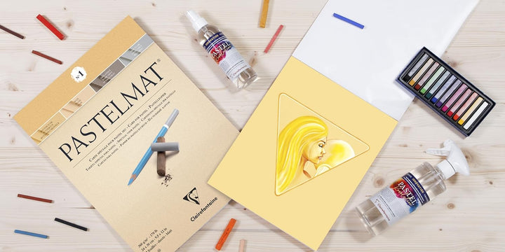 Clairefontaine 96157C Packung (mit 5 Zeichenbögen Pastelmat, 50 x 70 cm, 360 g, ideal für Trockentec