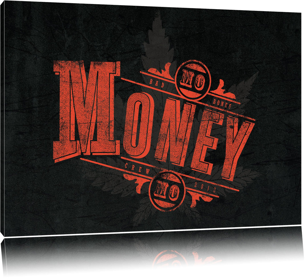 Pixxprint More Money Black Format: 100x70auf Leinwand, XXL riesige Bilder fertig gerahmt mit Keilrah