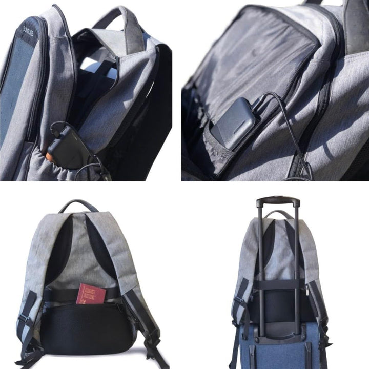 Wasserdichter Laptop Rucksack mit intergriertem Solar Paneel, Outdoor Backpack Tasche für Damen und