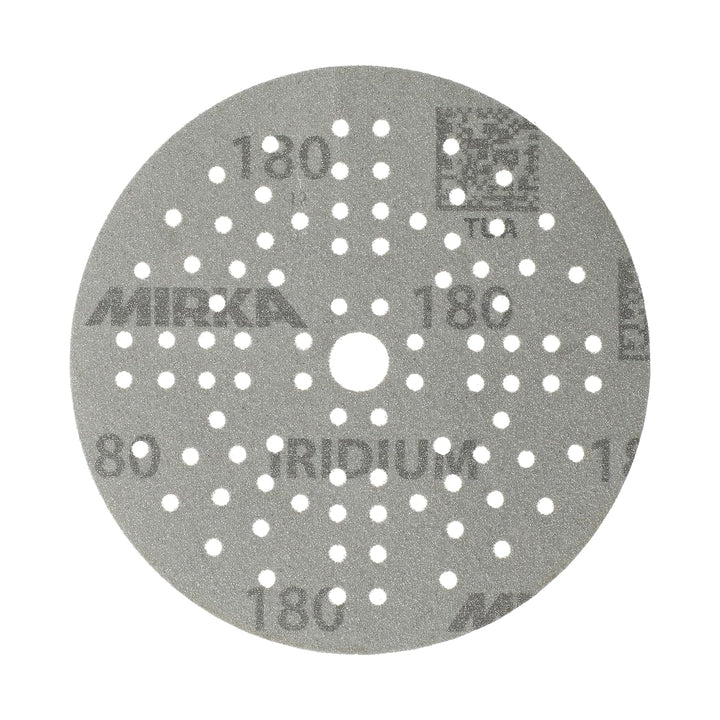 Mirka Iridium Premium-Schleifpapier Ø 125mm Klett 89-Loch, Korn 180, 100 Stk / Zum Schleifen von Lac