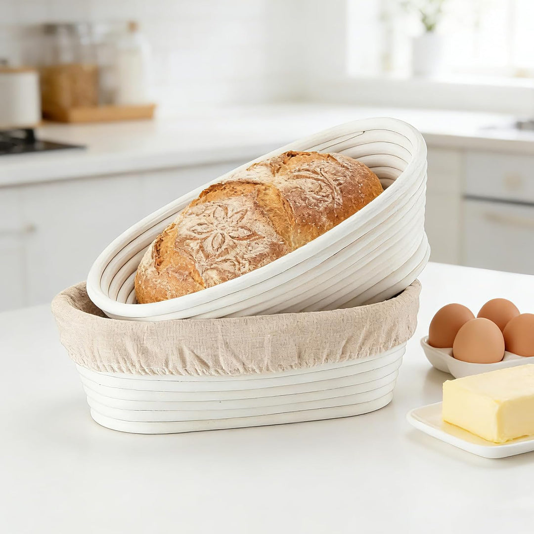 gärkörbchen für brot, Material: Rattan, Masse: 28x15x8cm, Farbe: Natur, Oval Gärkorb Zum Brotbacken-