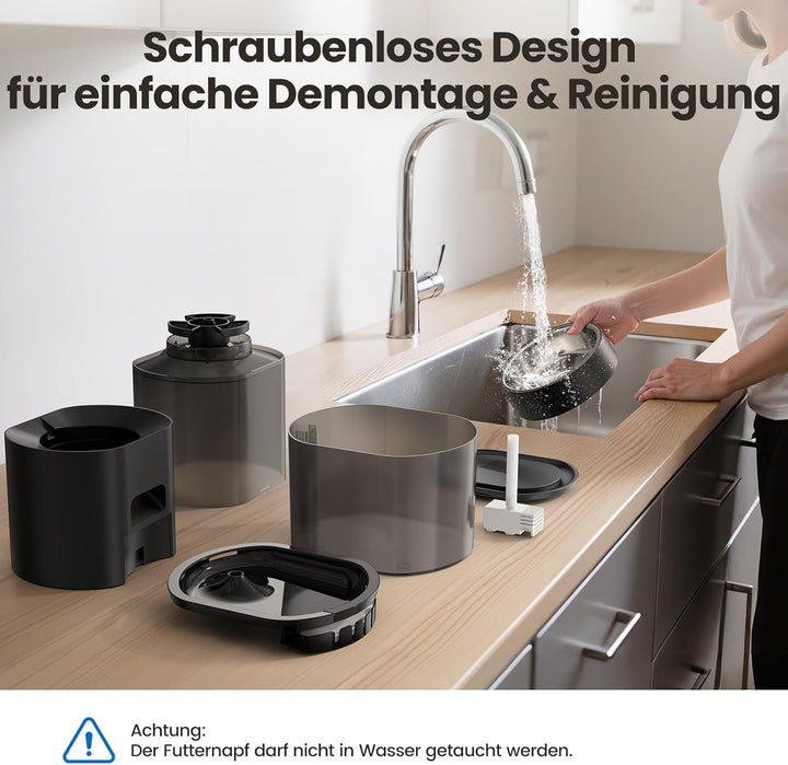 3L Automatischer Katzenfutterspender 2,5L Katzenbrunnen-Set, geräuscharmes App-gesteuertes Fernfütte