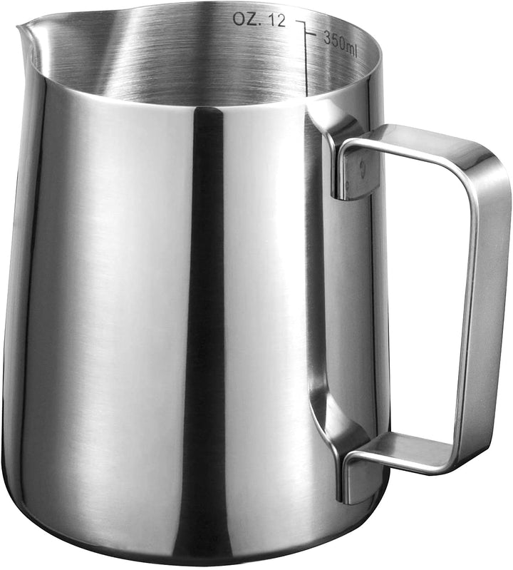 Milchkännchen 350ml 12oz Espresso Milchaufschäumkrüge 304 Edelstahl Barista Tasse für die Zubereitun