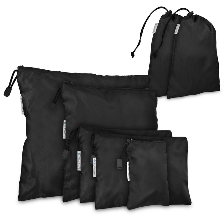 Navaris Koffer Packbeutel Set 7-teilig - 7X Schuhbeutel Wäschebeutel Reise Packtaschen - Rucksack Or