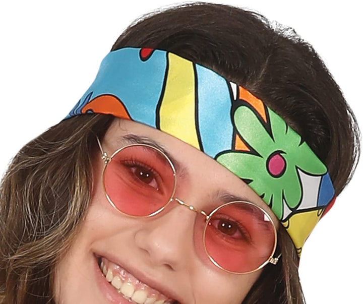 Fiestas Guirca Flower Power Hippie Kostüm Herren Karneval, 70er Jahre Kostüm Herren, Grösse M – 60er