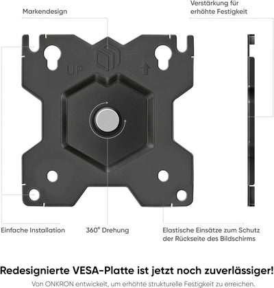 ONKRON Zweiarm Monitor Halterung für 13-32 Zoll Flach&Curved Bildschirm, Tischhalterung Höhenverstel