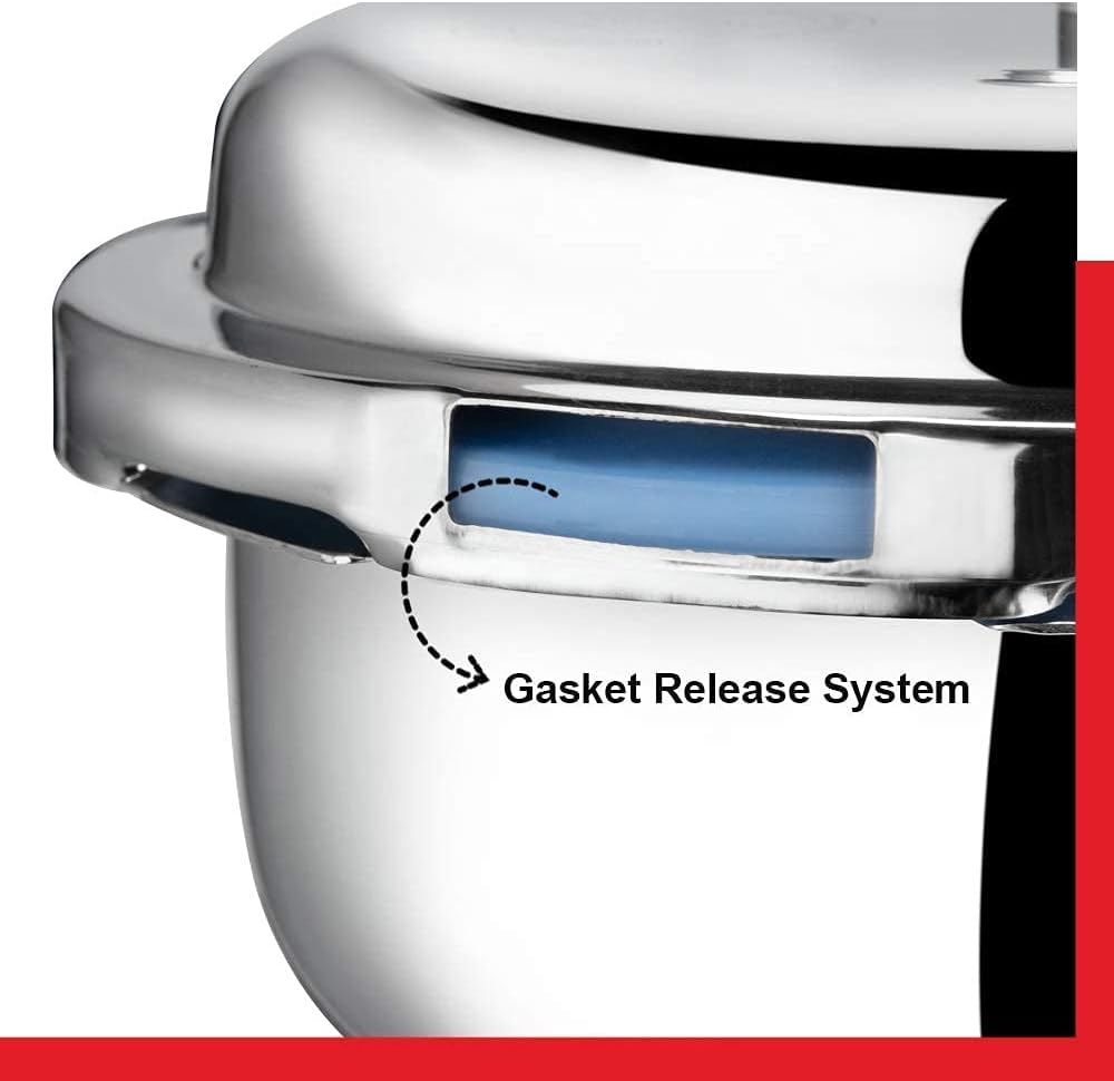 Vinod Pressure Cooker 7 ltr Edelstahl Schnellkochtopf mit Glasdeckel, induktionsgeeignet hochwertige