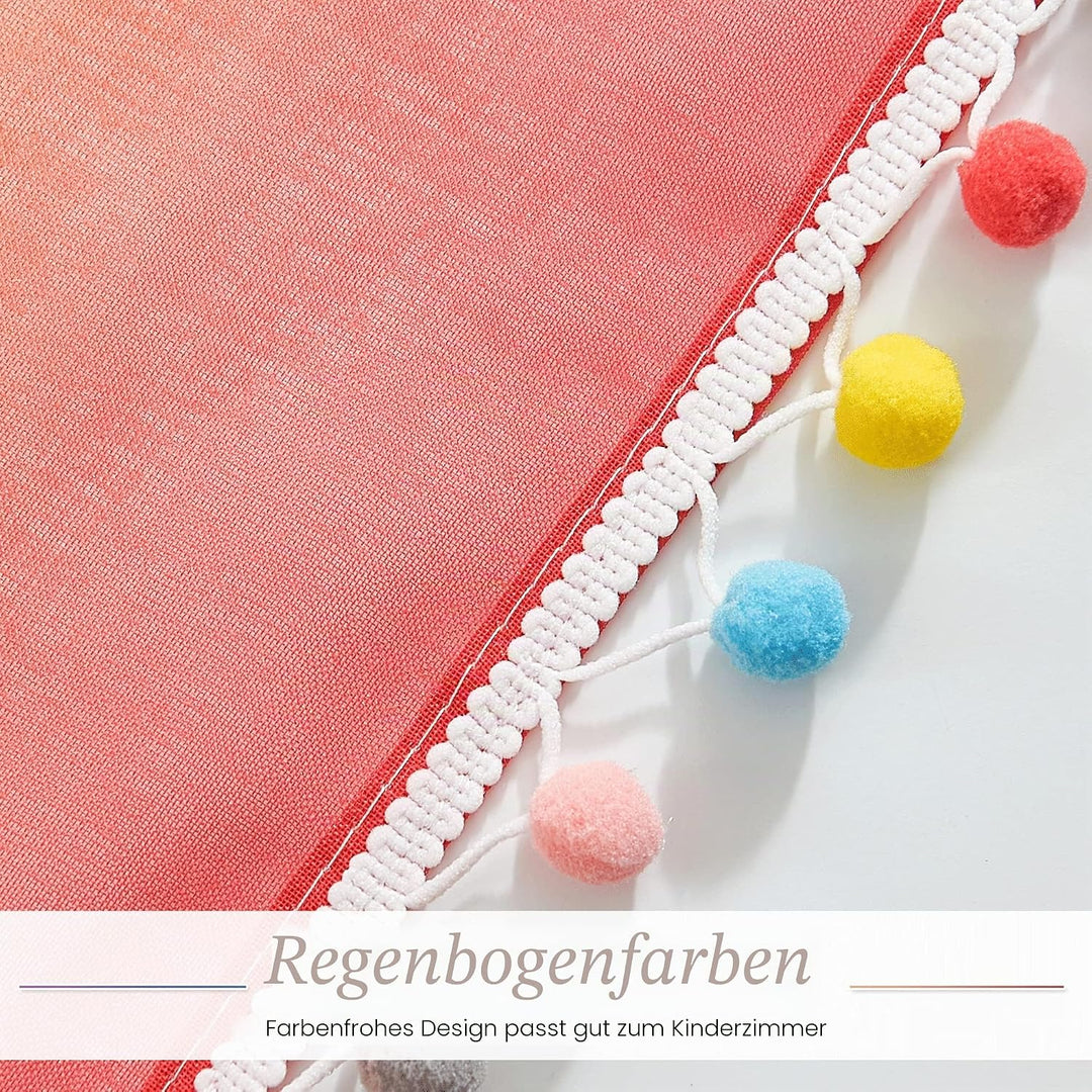 NICETOWN Farbverlauf Gardinen Kinderzimmer Ösenvorhang 2er Set H 160 x B 132 cm Regenbogen Vorhang m