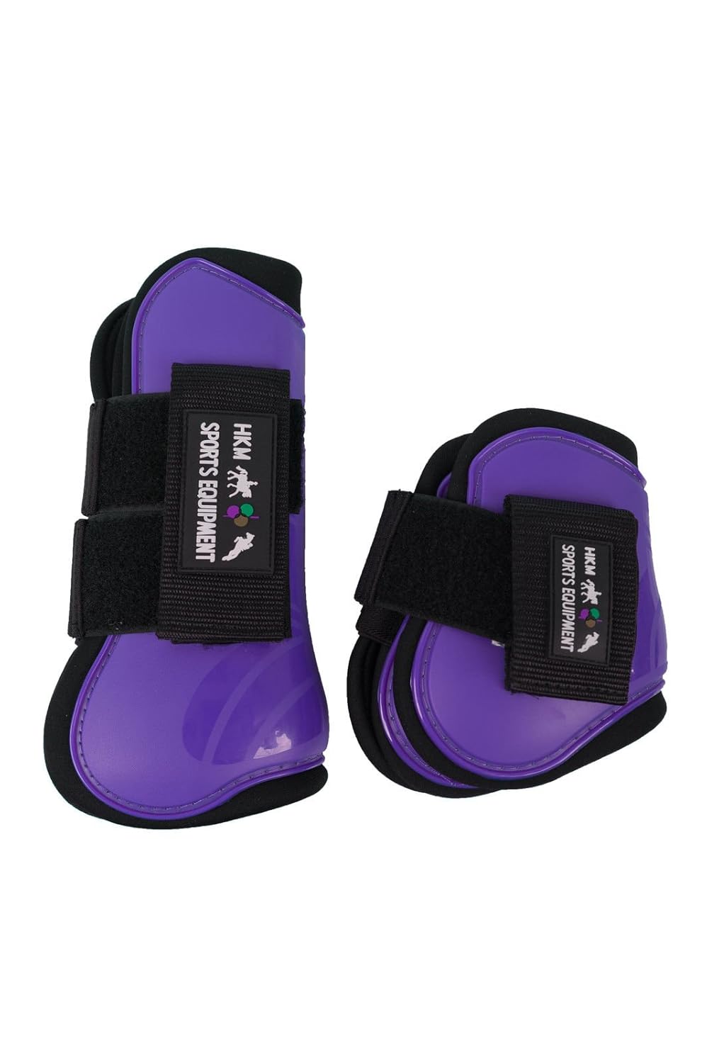 HKM 8566 Springgamaschen und Streichkappen 4er Set, gefüttert, Pony Cob Full Pony Violett/Schwarz, P