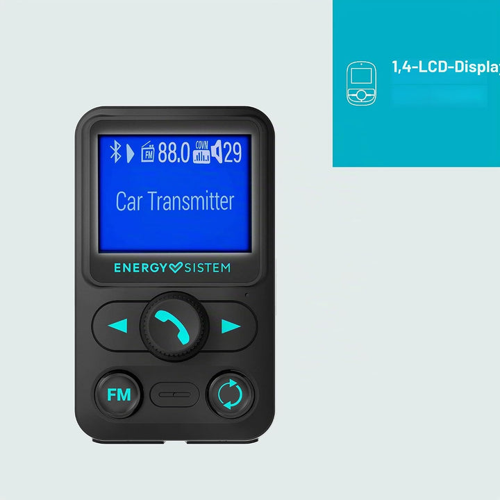 Energy Sistem Car Transmitter FM Xtra (FM-Transmitter zum Musikhören im Auto, 1,4" LCD, Bluetooth®,