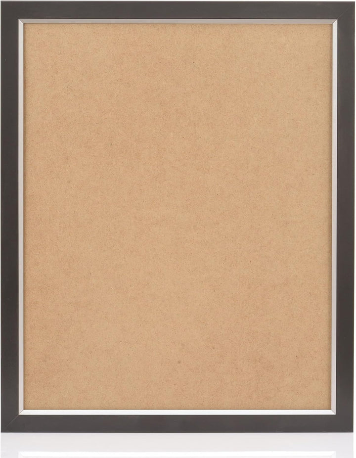 rahmengalerie24 Bilderrahmen 33x98 cm New New Elegance Rahmen schwarz Silber Holz Acrylglas ohne Pas