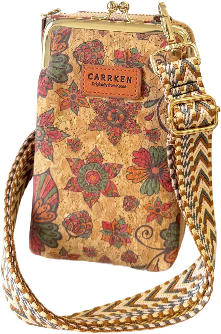 aolaso Kork Handytasche zum Umhängen Damen, Kleine Schultertasche Handytasche zum Umhängen mit Karte