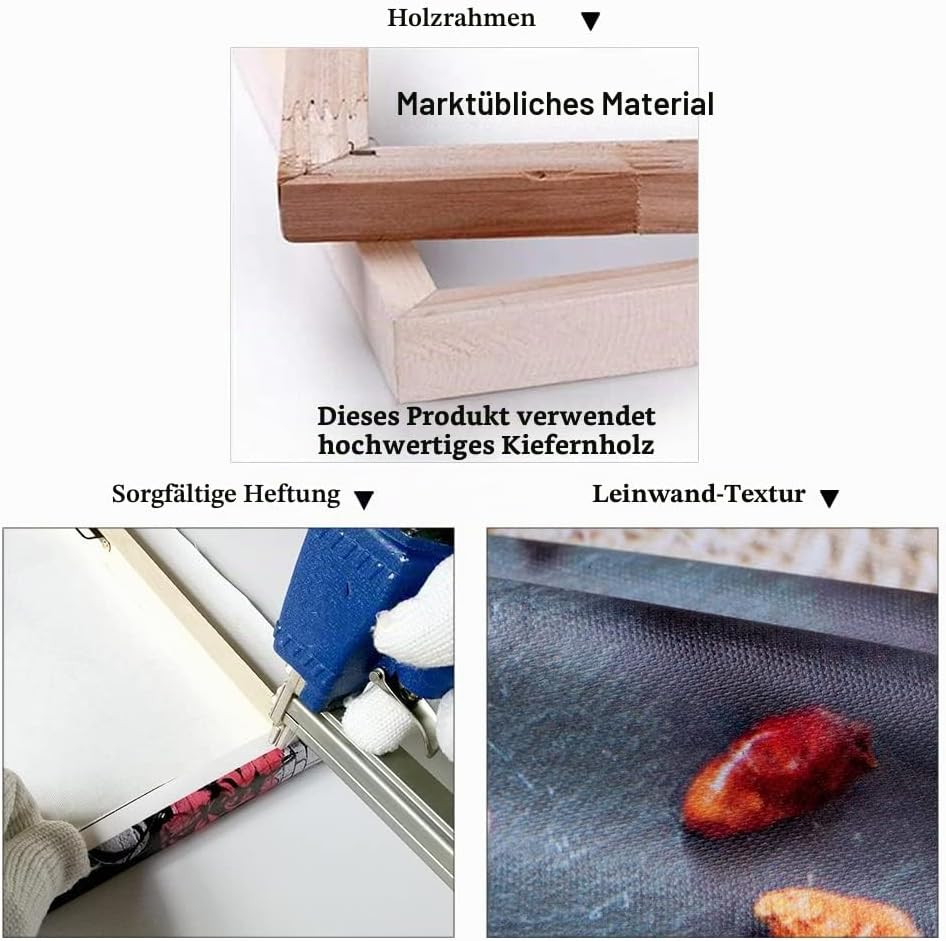 Piy Painting Wasserdichte Leinwandbild Küche Löffel Gewürzen Pfeffer Wandbild Bilder und Kunstdrucke