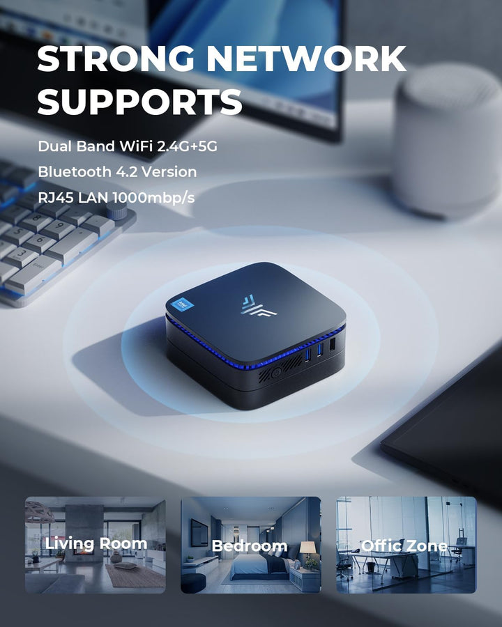 Mini PC Windows 10 Pro,NiPoGi 8GB RAM 128GB Rom Mini Desktop PC Ιntel Celeron J3455, Mini Computer U
