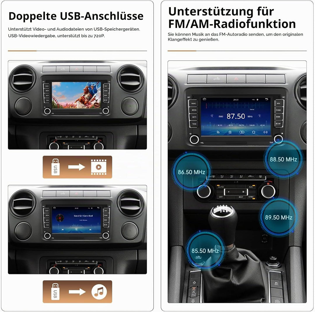 7-Zoll-Display-Autoradio für Volkswagen Seat Golf Passat Jetta Beetle Tiguan Touran EOS Skoda Seat D
