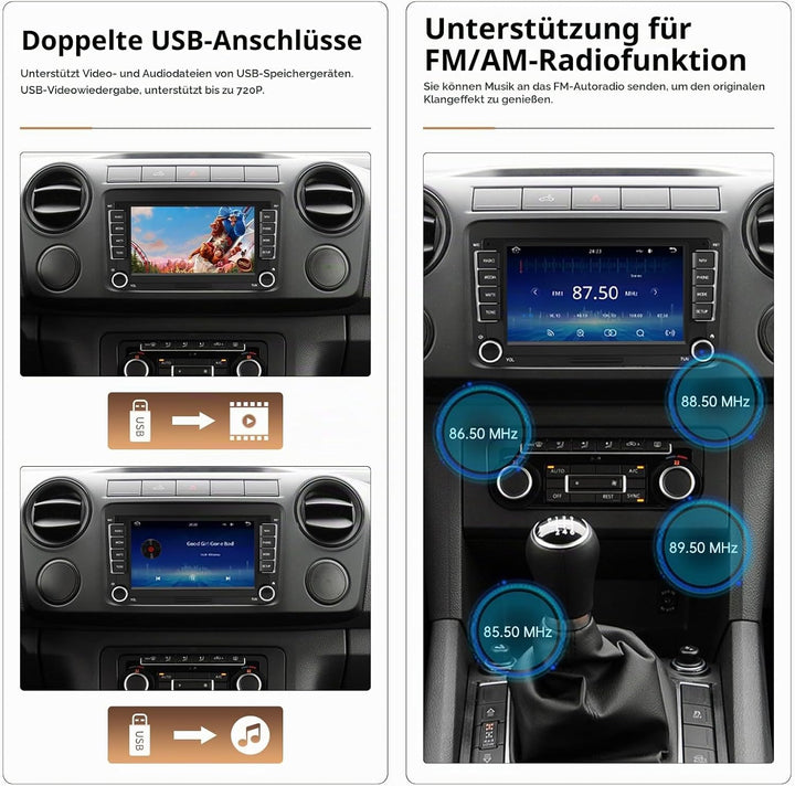 7-Zoll-Display-Autoradio für Volkswagen Seat Golf Passat Jetta Beetle Tiguan Touran EOS Skoda Seat D