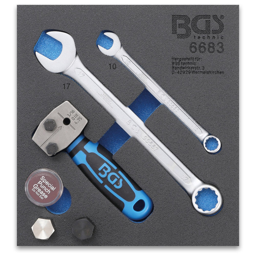 BGS 6683 | Werkstattwageneinlage 1/6: Bördelgerät | DIN 4,75 mm (3/16") | für Bremsleitungen | Börde