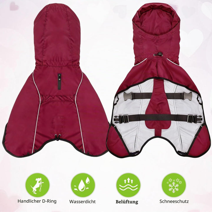 Mosucoirl Hund Regenmantel Jacke Reflektierende Verstellbare Kapuze Haustier Poncho Regenmantel mit