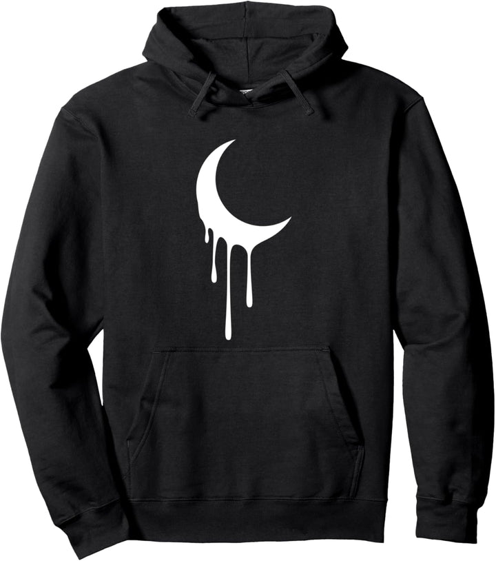 Melting Moon Halbmond Drip Pullover Hoodie