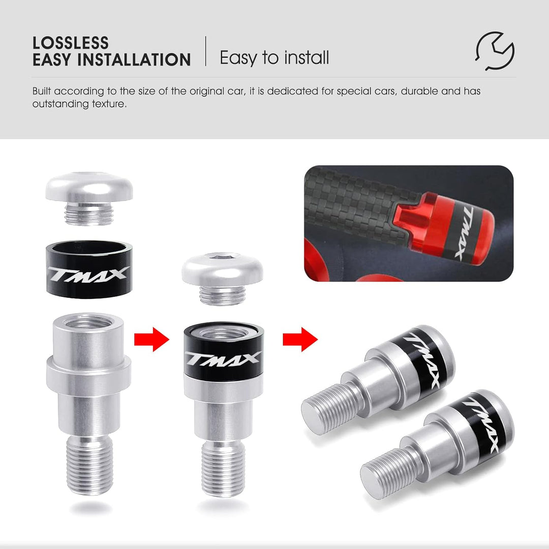 MOLONG Motorrad Lenkergriffe Endkappen Aluminium Für T-MAX 500 2008-2011 T-MAX 530 2012-2019 T-MAX 5