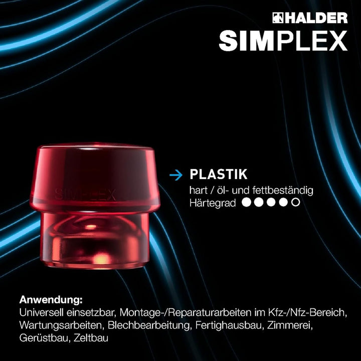SIMPLEX-Schonhammer, Plastik; mit Tempergussgehäuse und hochwertigem Holzstiel | D=40 mm | 3006.040