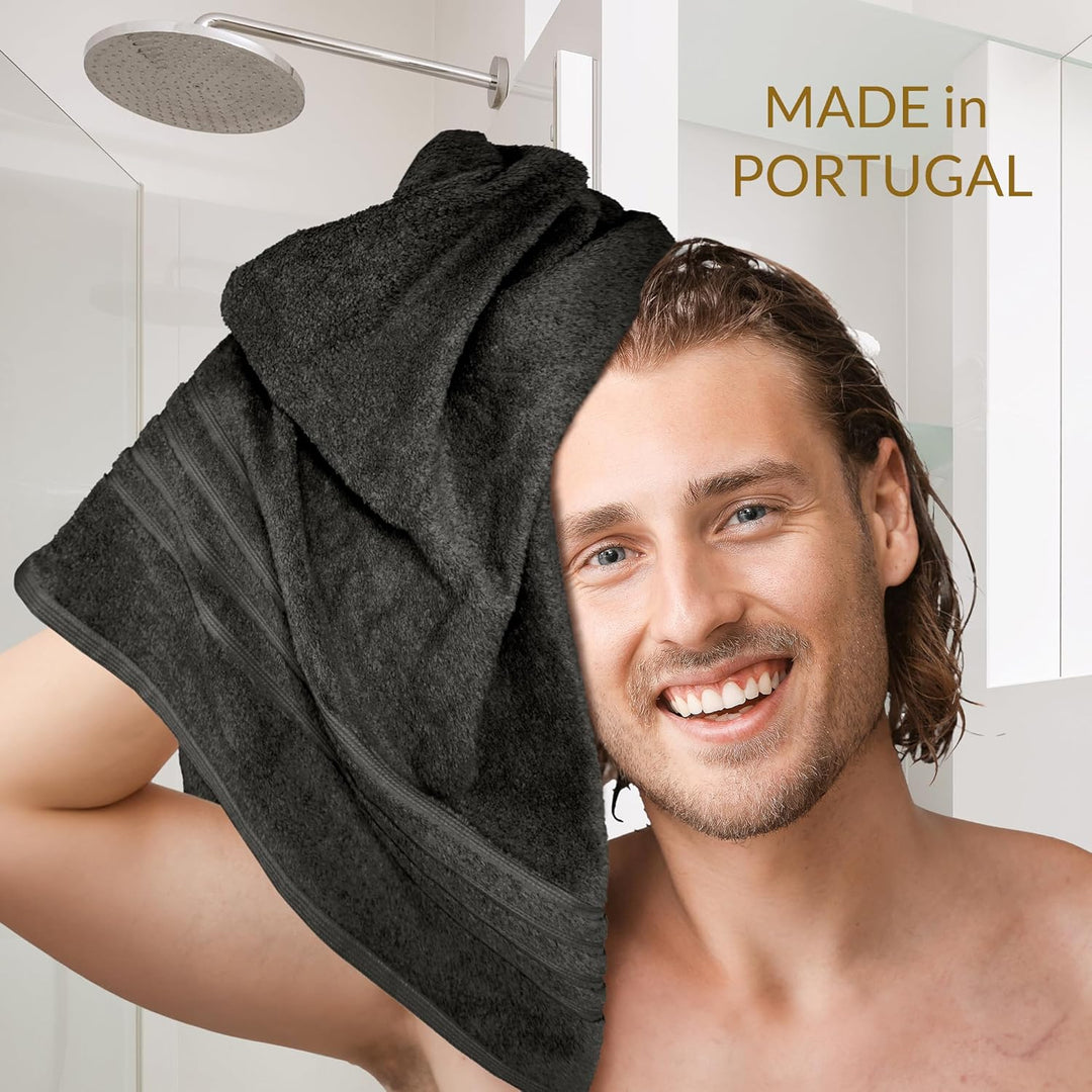 Lashuma Handtuch Set Grau - Anthrazit, London Frottee Duschtücher 70x140 cm und Handtücher 50x100 cm