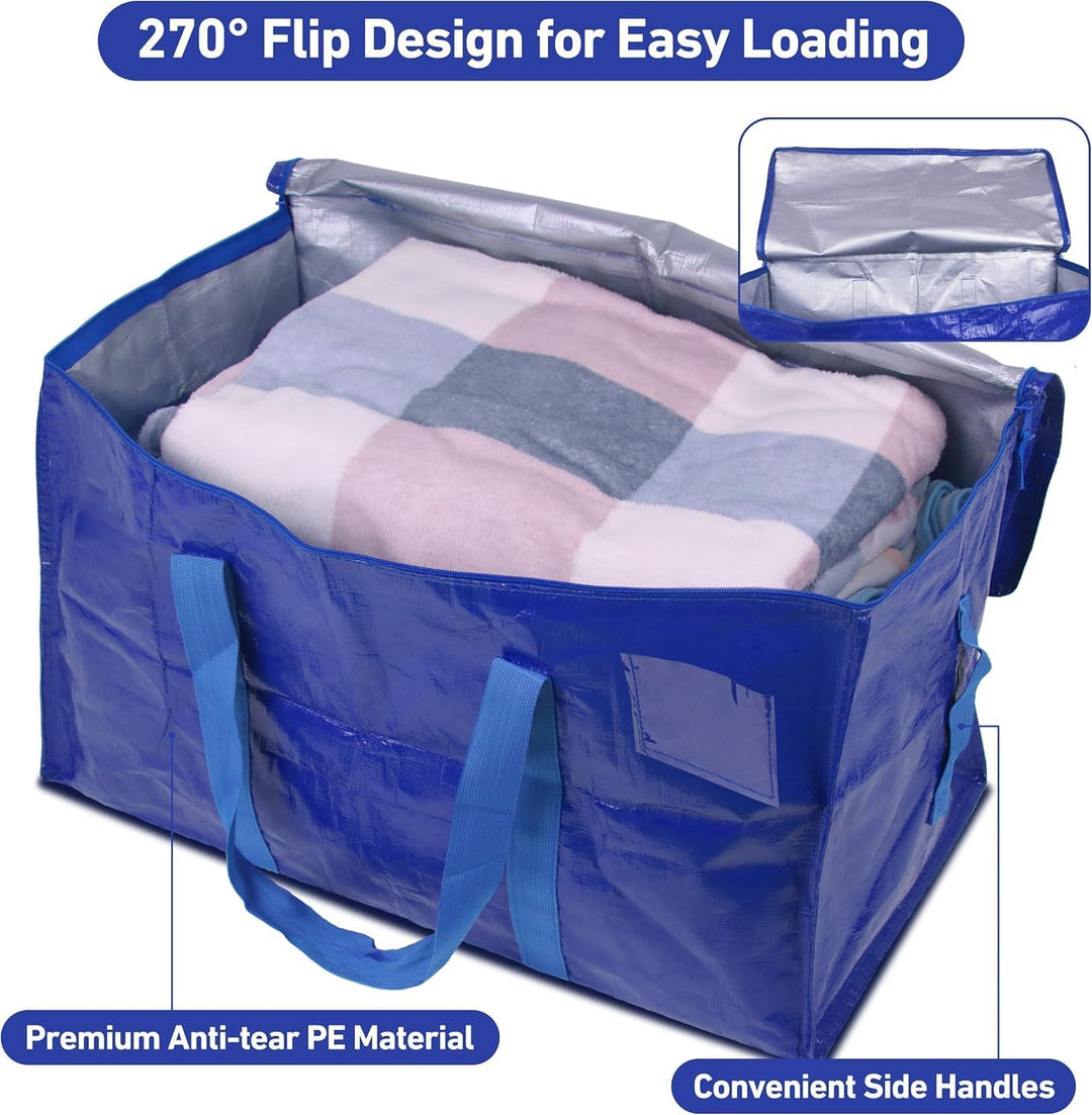 6er-Pack Transporttasche Königsblau, 84L Umzugstasche (69x27x45cm) - Strapazierfähige Umzugstaschen