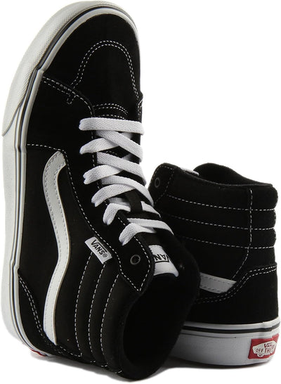 Vans Unisex Kinder Filmore Hi Sneaker 35 EU Suede Canvas Black White, 35 EU Suede Canvas Black White