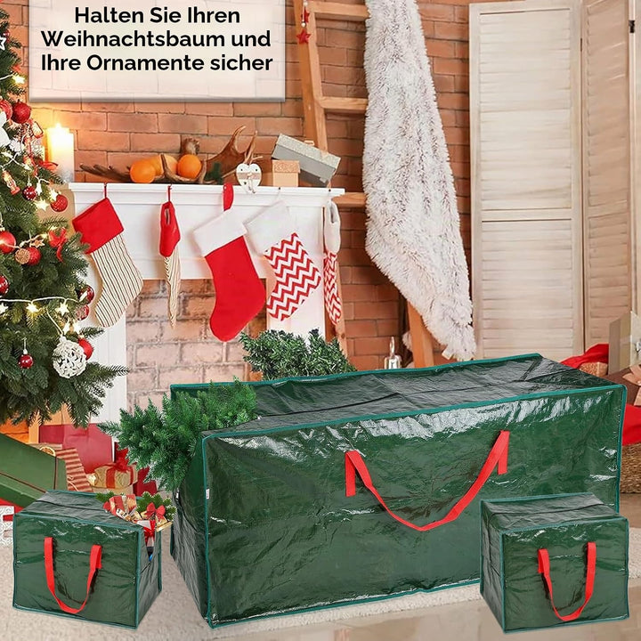 ARSUK Aufbewahrungstasche für Weihnachtsbäume, mit 2 Aufbewahrungstaschen für Weihnachtsdekorationen