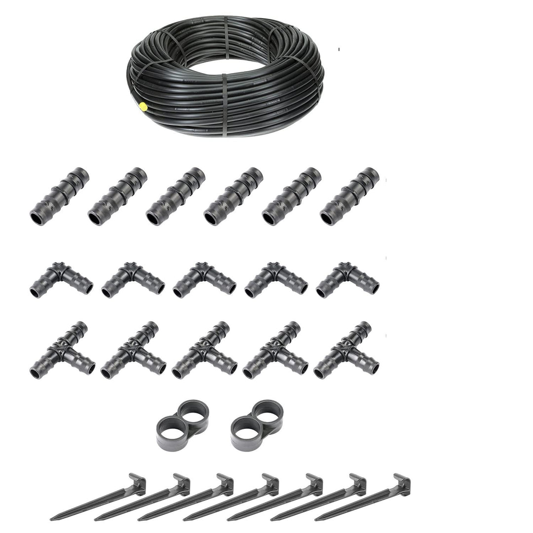 HaGa® Bewässerungsset - 50 Meter Tropfschlauch 16mm ohne Druckkompensierung inkl. Zubehör - Perlschl
