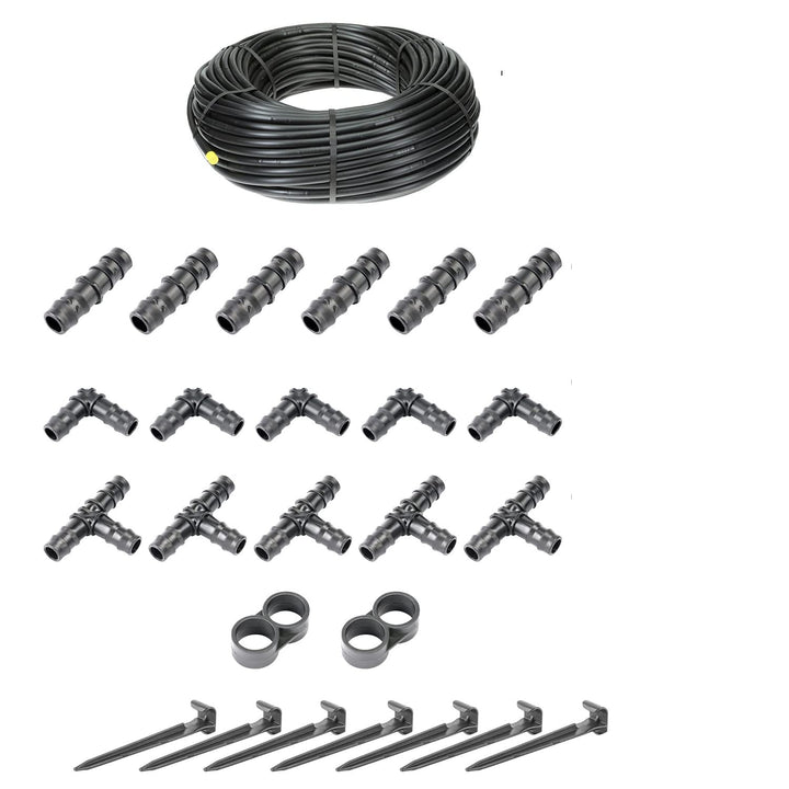 HaGa® Bewässerungsset - 50 Meter Tropfschlauch 16mm ohne Druckkompensierung inkl. Zubehör - Perlschl