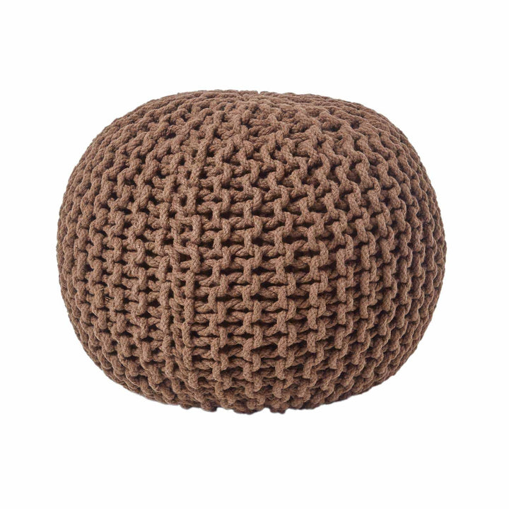 Homescapes Pouf Strickpouf rundes Bodenkissen, Sitzpouf 35 x 40 cm, gepolsterter Sitzhocker, Sitzpuf