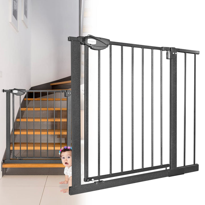 JOIEYOU Treppenschutzgitter ohne Bohren, 85-95 cm Türschutzgitter Treppengitter für Kinder und Haust