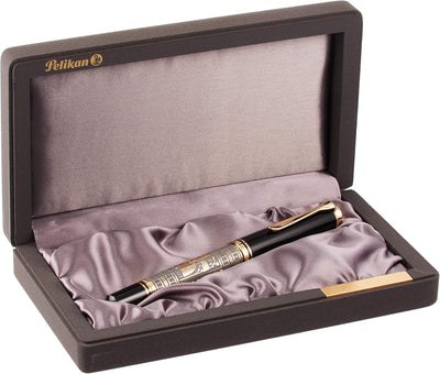 Pelikan Füllhalter Toledo 900, Schwarz, Feder B (breit), hochwertiger Kolbenfüller im Geschenk-Etui,