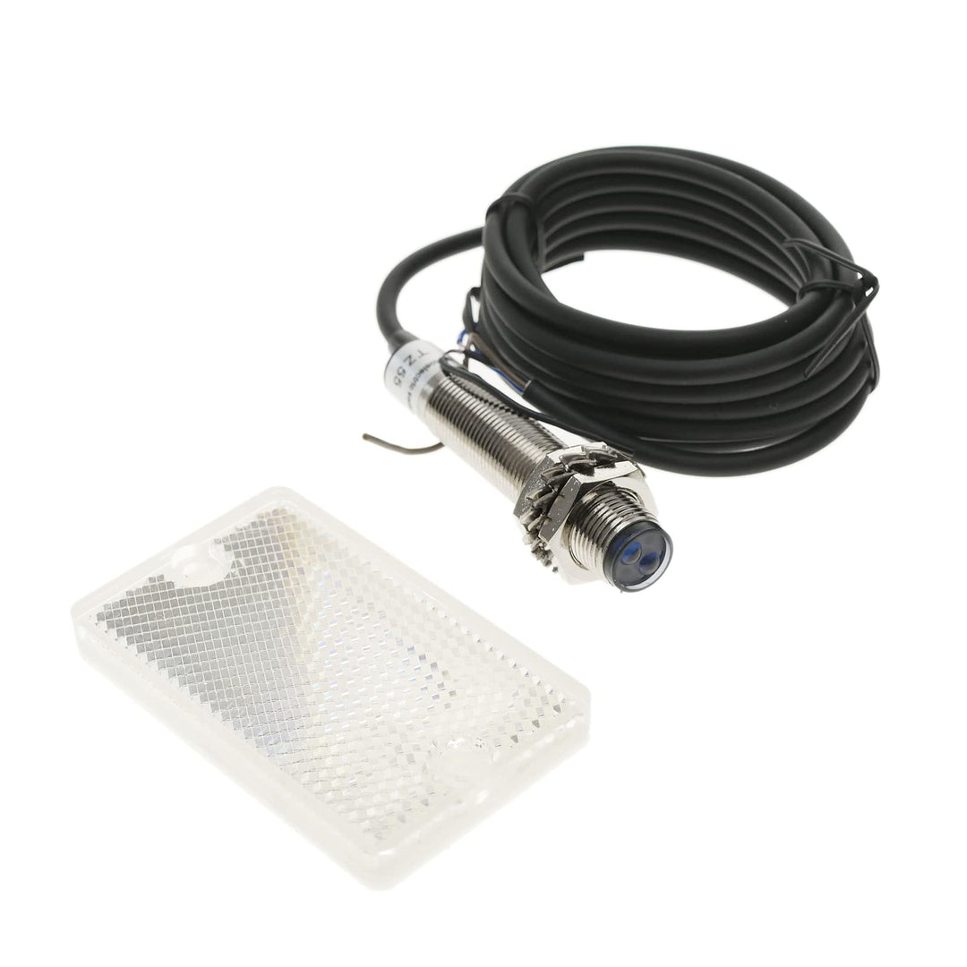 BeMatik Lichtsensor NPN NO 10-36VDC M12 1 m Reflektor (TZ055)