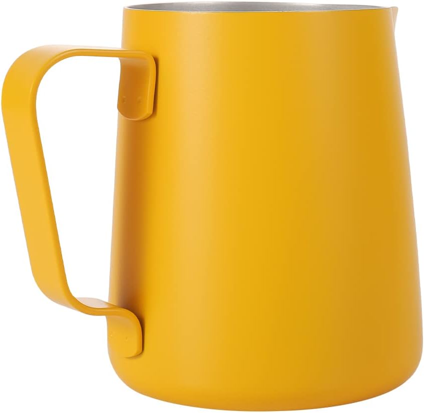 Dianoo Espresso Dampfkrug 350 ml, Milchaufschäumkännchen, Edelstahl, Kaffeemilch, Aufschäumbecher, K